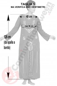 Misure del costume da donna messicana Tunica Maya nera taglia S