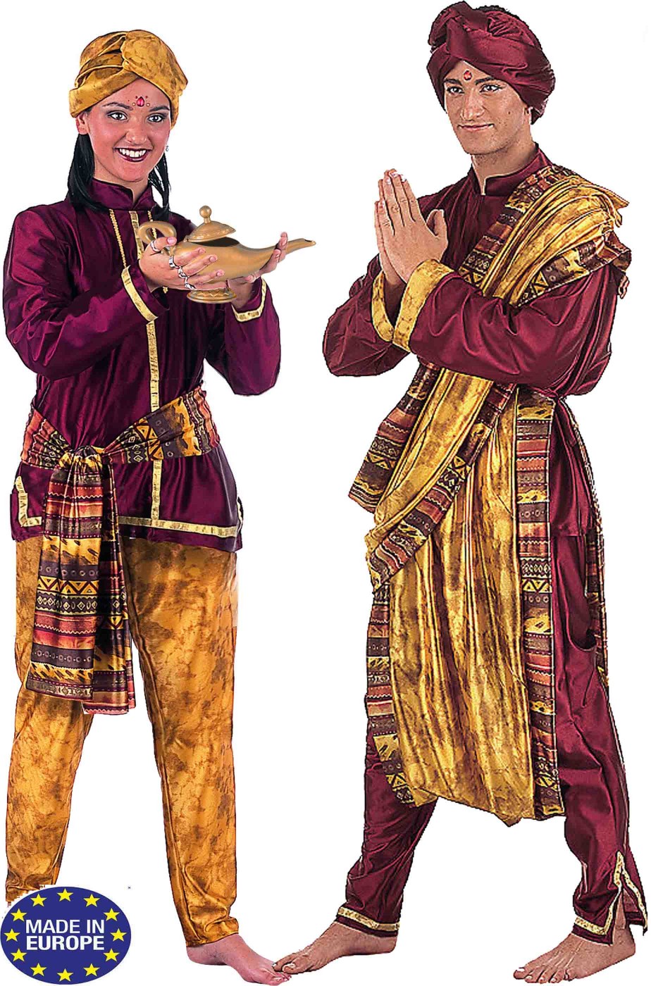 Coppia di costumi di Aladdin e Jasmine adulti