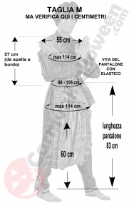 Misure del costume di Aladdin taglia M