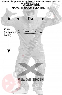 Misure del costume di The Animal Muppet Show Animale batterista taglia ML