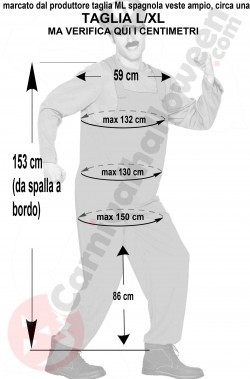 Misure costume di Superluigi adulto imitazione taglia L XL