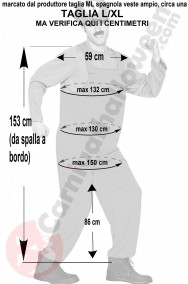 Misure costume di Superluigi adulto imitazione taglia L XL