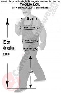 Misure costume di Supermario imitazione taglia L XL