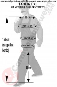 Misure costume di Supermario imitazione taglia L XL