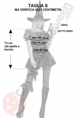 Misure costume Halloween strega di Oz taglia S