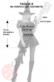 Misure costume Halloween strega di Oz taglia S