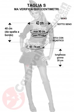 Misure del costume da spaventapasseri Mago di Oz donna
