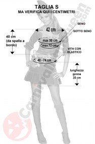 Misure del costume da spaventapasseri Mago di Oz donna