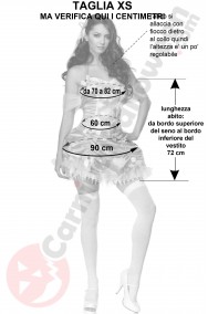 Misure costume Belle de La Bella e La Bestia taglia XS