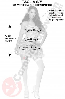 Misure costume Belle de La Bella e La Bestia taglia SM