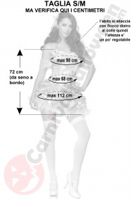 Misure costume Belle de La Bella e La Bestia taglia SM