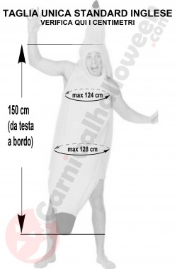 Misure del costume da banana adulto taglia unica