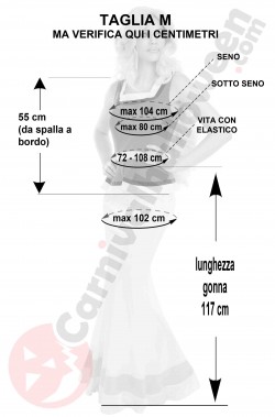 Misure del costume di Asterix di Falbala taglia M