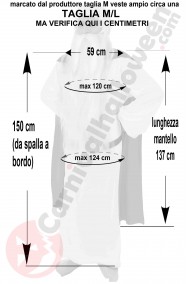 Misure del costume di Panoramix di Asterix taglia M L