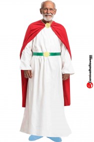 Costume da mago druido bianco e rosso Panoramix