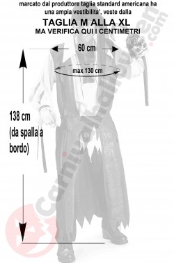 Misure del costume da pirata uomo