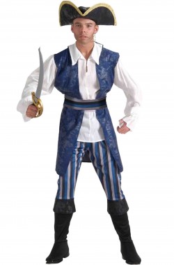Costume uomo pirata corsaro blu