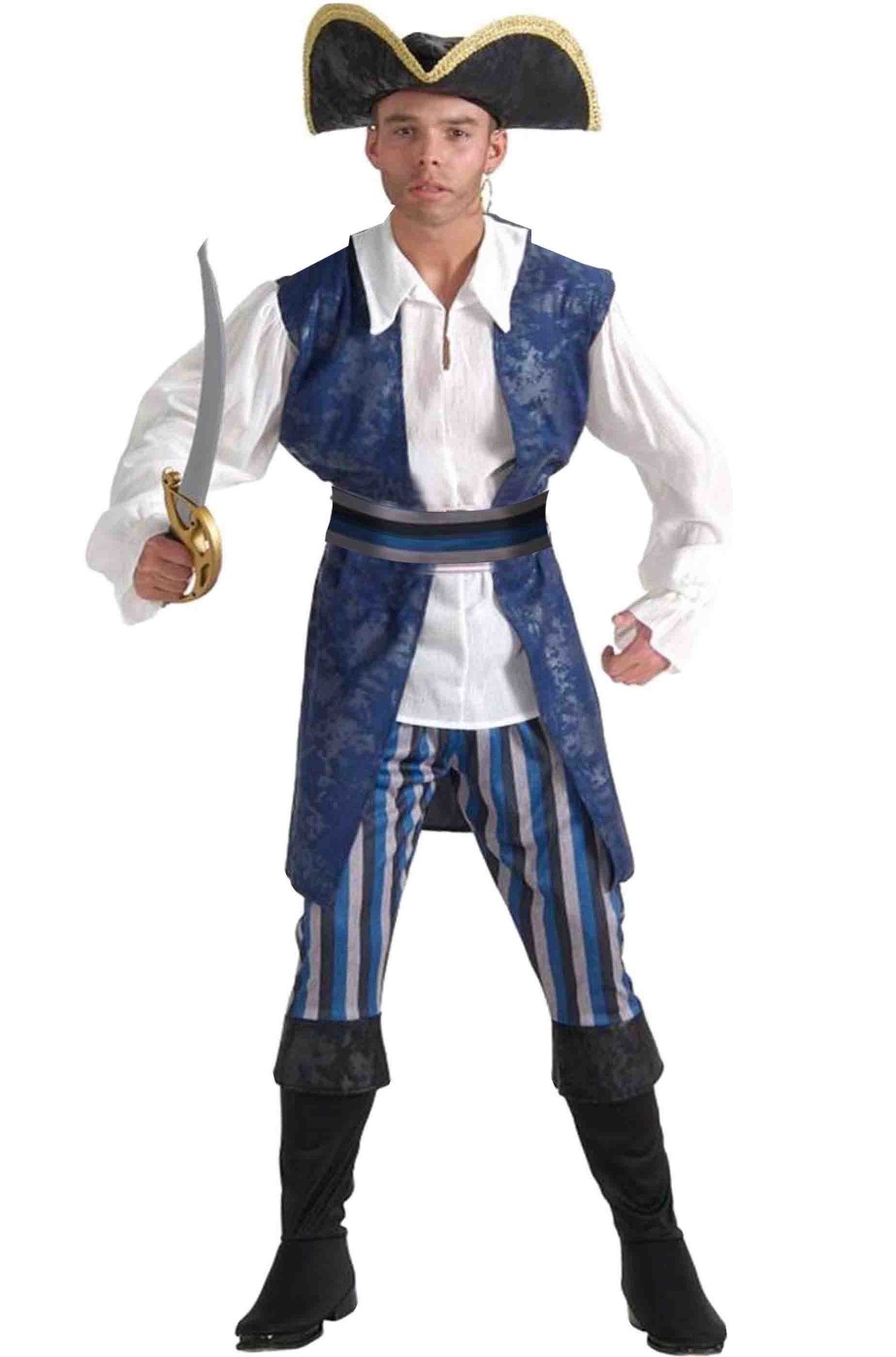 Costume uomo pirata corsaro blu
