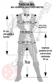 Misure del costume da corsaro blu