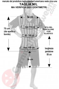 Misure costume da pirata uomo economico taglia M L