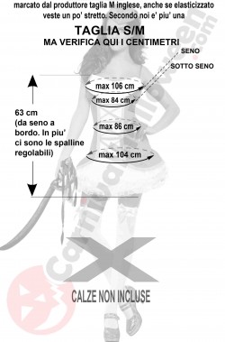 Misure del costume da piratessa rosa con tutu' taglia SM