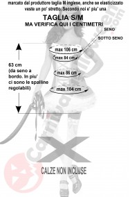 Misure del costume da piratessa rosa con tutu' taglia SM