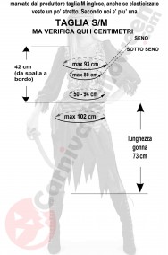 Misure del costume da piratessa donna con teschi taglia S M