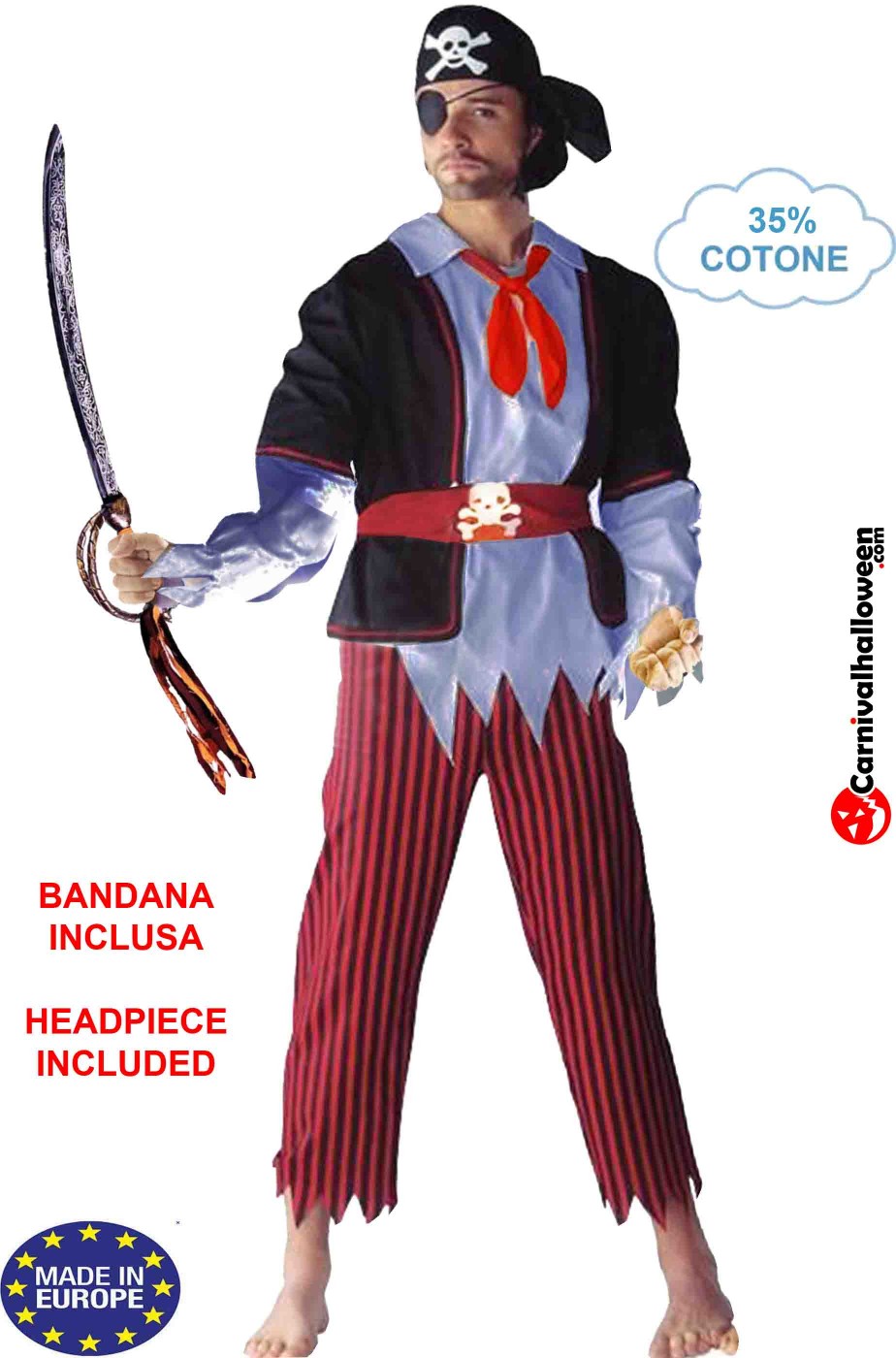 Vestito di carnevale da Pirata adulto