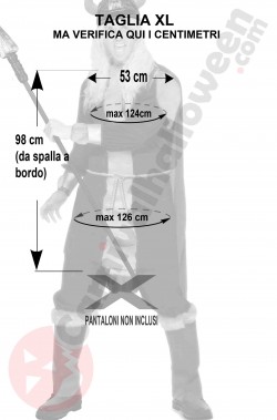 Misure del costume da vichingo taglia XL