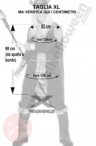 Misure del costume da vichingo taglia XL