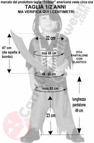 Misure costume da Pirata bambino 1 2 anni