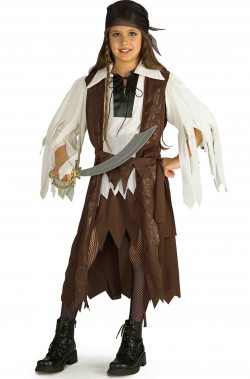 Costume da piratessa bambina dei sette mari