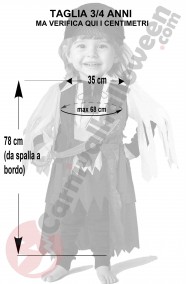 Misure costume da pirata bambino 3 4 anni