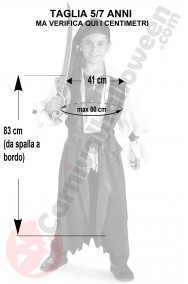 Misure costume da pirata bambino 5 7 anni