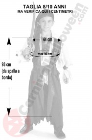 Misure costume da pirata bambino 8 10 anni