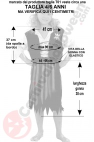 Misure costume da piratessa economico taglia 4 6 anni