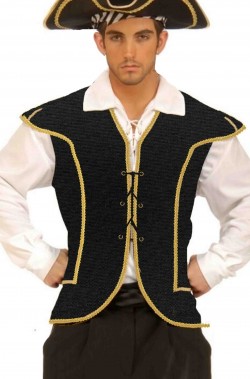 Gilet nero con le bordature oro