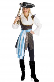 Costume piratessa corsara in finta pelle