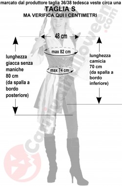 Misure Costume piratessa corsara in finta pelle taglia S