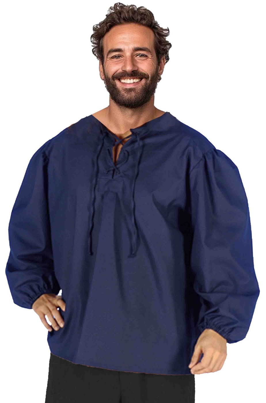 Camicia rinascimentale blu Shakespeare