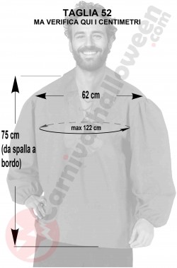 Misure Camicia Rinascimentale rossa