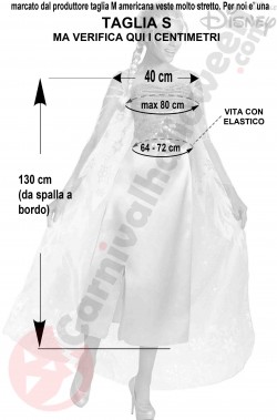 Misure del Costume di Elsa di Frozen Disney taglia S