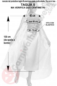 Misure del Costume di Elsa di Frozen Disney taglia S