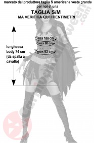 Misure costume di Batgirl taglia S M