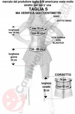 Misure del costume di Wonder Woman Roma Costumes taglia S