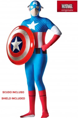 Costume di Capitan America completo con scudo