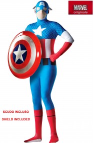 Costume di Capitan America completo con scudo