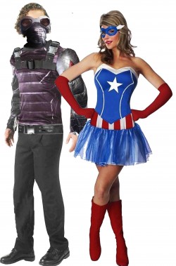 Coppia di costumi Capitan America e The Winter Soldier