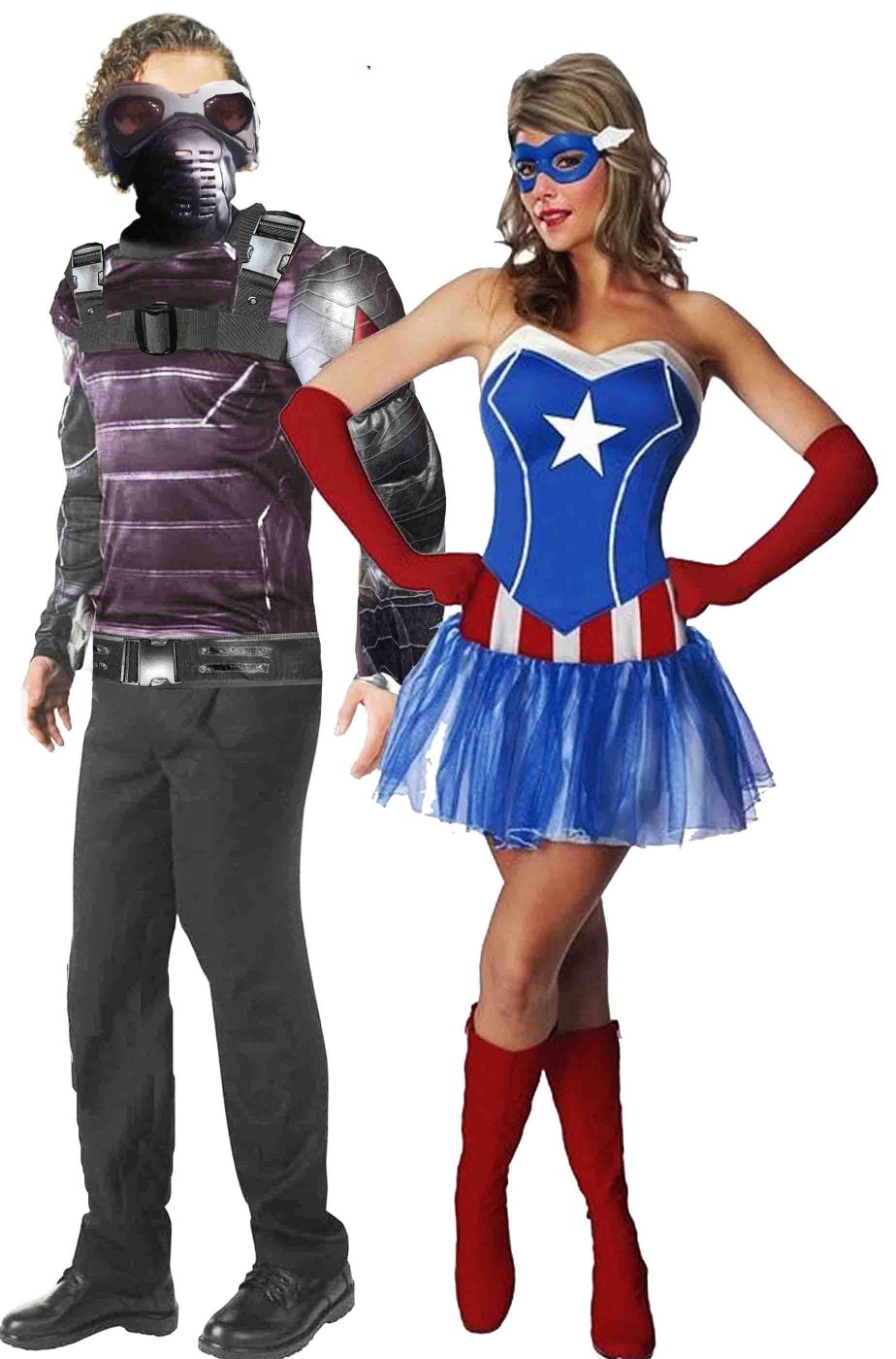 Coppia di costumi Capitan America e The Winter Soldier