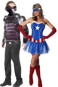Coppia di costumi Capitan America e The Winter Soldier